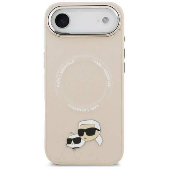 Karl Lagerfeld Karl & Choupette Pins Apple iPhone Air (2025) MagSafe kompatibilis hátlap tok, bézs