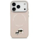 Karl Lagerfeld Karl & Choupette Pins Apple iPhone 17 Pro MagSafe kompatibilis hátlap tok, rózsaszín