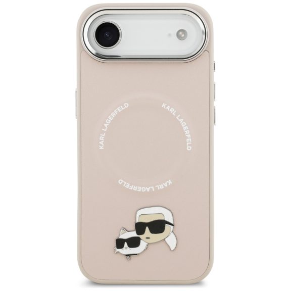 Karl Lagerfeld Karl & Choupette Pins Apple iPhone Air (2025) MagSafe kompatibilis hátlap tok, rózsaszín