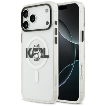   Karl Lagerfeld IML Karl Head Logo Apple iPhone 17 MagSafe kompatibilis hátlap tok, átlátszó