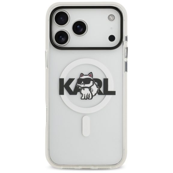 Karl Lagerfeld IML Karl Head Logo Apple iPhone 17 MagSafe kompatibilis hátlap tok, átlátszó