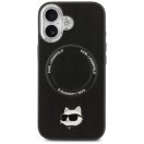 Karl Lagerfeld Choupette Pin Apple iPhone 17 MagSafe kompatibilis hátlap tok, fekete