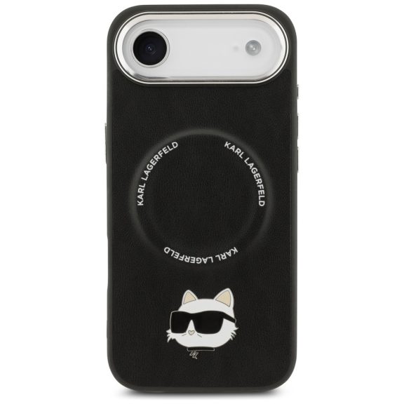 Karl Lagerfeld Choupette Pin Apple iPhone Air (2025) MagSafe kompatibilis hátlap tok, fekete