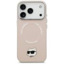 Karl Lagerfeld Choupette Pin Apple iPhone 17 Pro MagSafe kompatibilis hátlap tok, rózsaszín