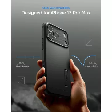   Spigen Tough Armor MagFit Apple iPhone 17 Pro Max tok, MagSafe, Gunmetal, szürke