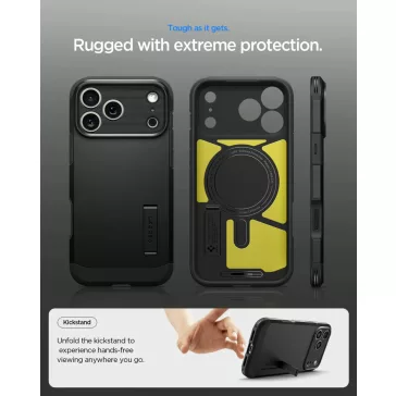   Spigen Tough Armor MagFit Apple iPhone 17 Pro Max tok, MagSafe, Gunmetal, szürke