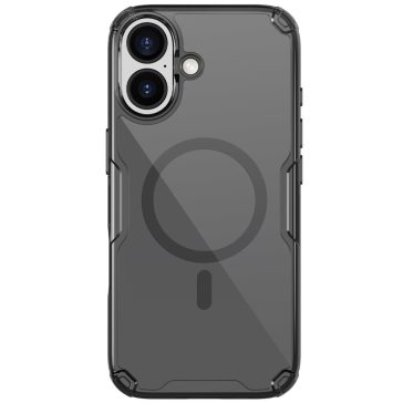   Nillkin Nature Pro Apple iPhone 17 mágneses hátlap tok, átlátszó-fekete