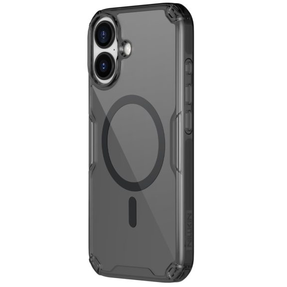 Nillkin Nature Pro Apple iPhone 17 mágneses hátlap tok, átlátszó-fekete