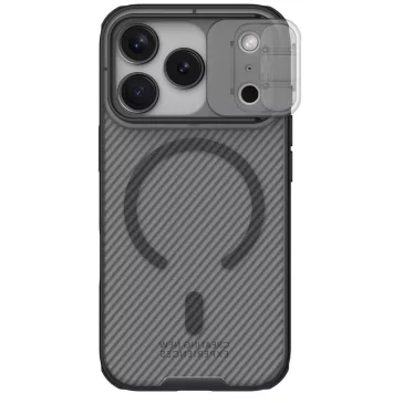   Nillkin CamShield Pro Magnetic Apple iPhone 17 Pro mágneses műanyag hátlap tok, átlátszó-fekete