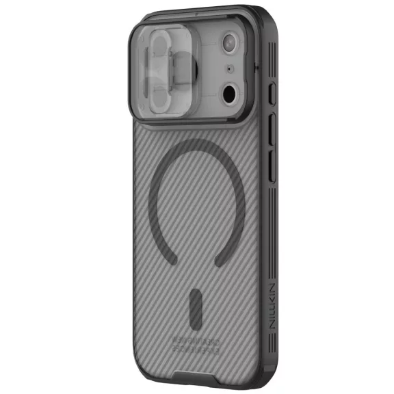 Nillkin CamShield Pro Magnetic Apple iPhone 17 Pro Max mágneses műanyag hátlap tok, átlátszó-fekete