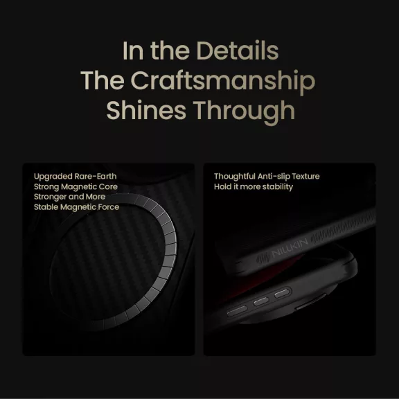 Nillkin CarboProp Aramid Mágneses Apple iPhone 17e / iPhone 16e hátlap tok, fekete