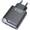 Forcell F-Energy GaN III B245201(2C) 2xUSB-C töltő adapter, PD, QC4.0, 3A, 45W, fekete