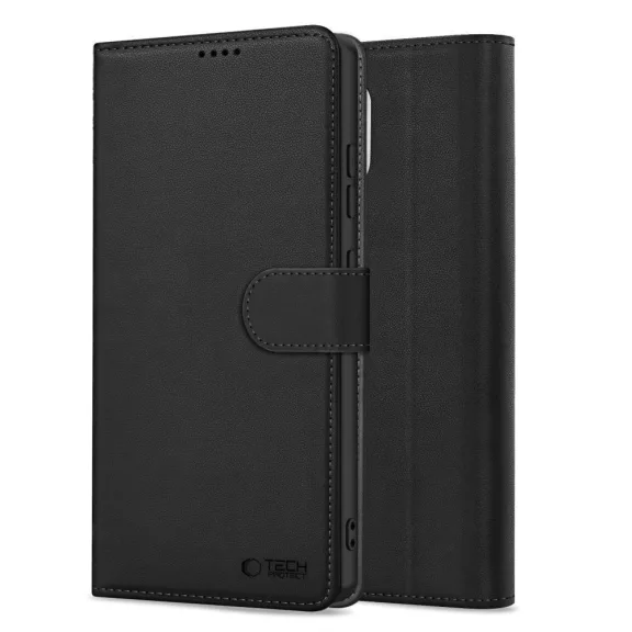 Tech-Protect Wallet Samsung Galaxy A17 flip / kinyitható tok kártyatartóval, fekete