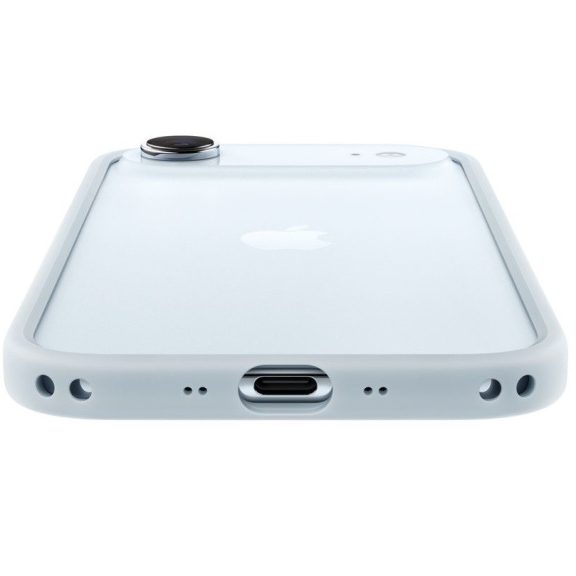 Apple iPhone Air (2025) Bumper gyári tok, Crossbody Strap kompatibilis, Light Blue, világoskék