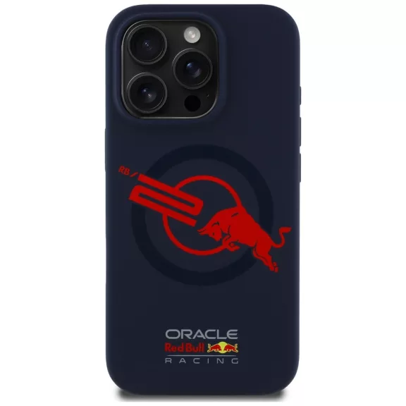 Red Bull Red Bull HC Silicone ORBR20 Logo Red Lining Apple iPhone 16 Pro Max MagSafe tok, tengerészkék