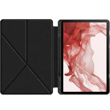   Origami Smart Case Samsung Galaxy Tab S9 Plus / Tab S10 Plus / S9 FE Plus mappa tok, érintőceruza tartóval, fekete