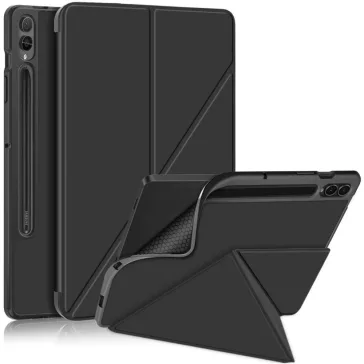   Origami Smart Case Samsung Galaxy Tab S7 / Tab S8 mappa tok, érintőceruza tartóval, fekete
