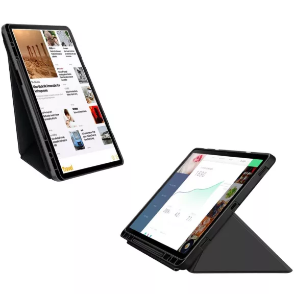 Origami Smart Case Samsung Galaxy Tab S7 / Tab S8 mappa tok, érintőceruza tartóval, fekete