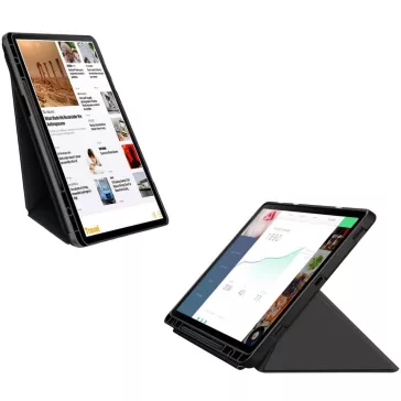   Origami Smart Case Samsung Galaxy Tab S6 Lite (2020 / 2022 /2024) mappa tok, érintőceruza tartóval, fekete