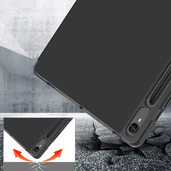 Origami Smart Case Samsung Galaxy Tab S6 Lite (2020 / 2022 /2024) mappa tok, érintőceruza tartóval, fekete