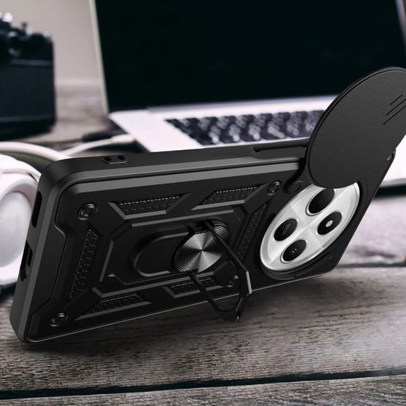 Tech-Protect Camshield Pro Xiaomi Redmi 14C / Poco C75 strapabíró tok kameravédelemmel, kitámasztóval, fekete