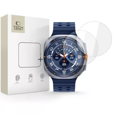   Tech-Protect Glass Fit+ Samsung Galaxy Watch Ultra 2024 / 2025 (47mm) kijelzővédő üvegfólia, átlátszó (2db)