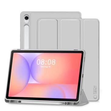   Tech-Protect Sc Pen Samsung Galaxy Tab S10 Lite / S10 FE / S9 FE / S9 oldalra nyíló, kitámasztható mappa tok ceruza tartóval, szürke