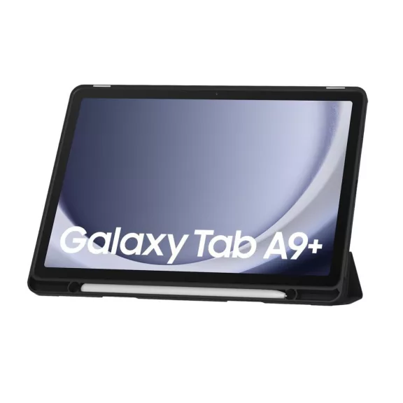 Tech-Protect Sc Pen Samsung Galaxy Tab A9+ oldalra nyíló, kitámasztható mappa tok ceruza tartóval, fekete