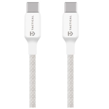   Tactical Stitch Thread USB-C-USB-C töltő- és adatkábel, szilikon, 0,3m, fehér