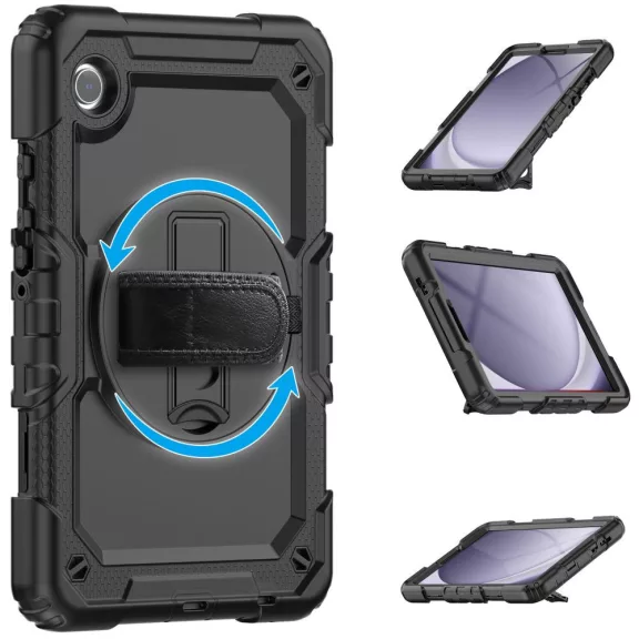 Tech-Protect Solid Samsung Galaxy Tab A9 tablet tok kitámasztóval, fekete