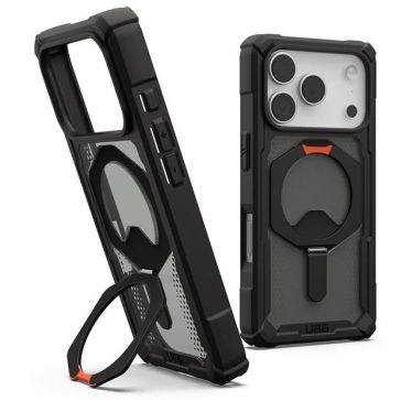   UAG Plasma XTE Apple iPhone 17 Pro Max hátlap tok kitámasztóval, MagSafe, black/pop orange
