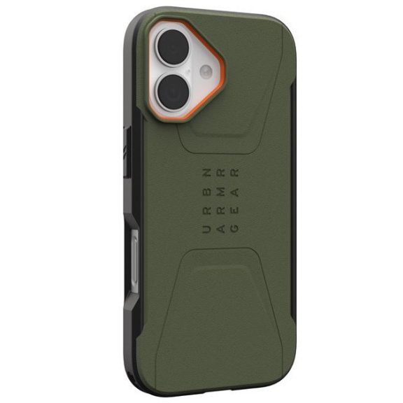 UAG Civilian Apple iPhone 17 hátlap tok, MagSafe, olive/orange