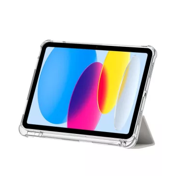   Tech-Protect Sc Pen Hybrid Apple iPad 11 2025 / 10.9 2022 oldalra nyíló, kitámasztható mappa tok ceruza tartóval, kristály ezüst