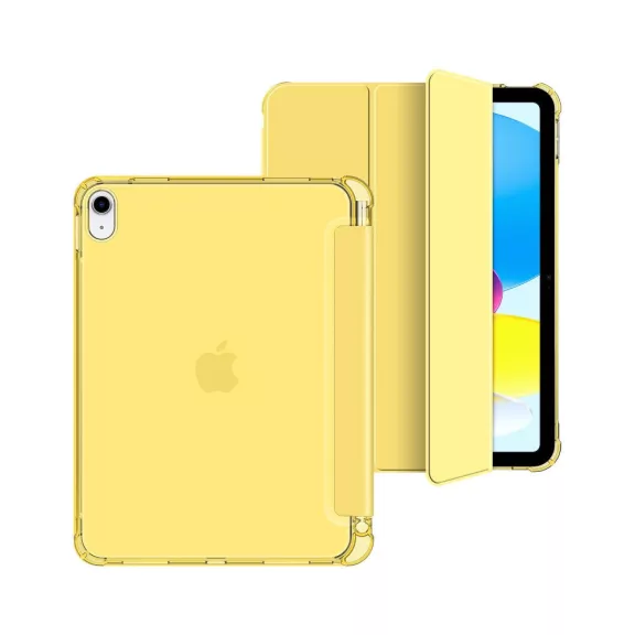 Tech-Protect Sc Pen Hybrid Apple iPad 11 2025 / 10.9 2022 oldalra nyíló, kitámasztható mappa tok ceruza tartóval, kristály sárga