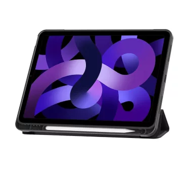   Tech-Protect Sc Pen Apple Air 11 (2024 / 2025) / iPad Air 4 / 5 (2020 / 2022) oldalra nyíló, kitámasztható mappa tok ceruza tartóval, fekete