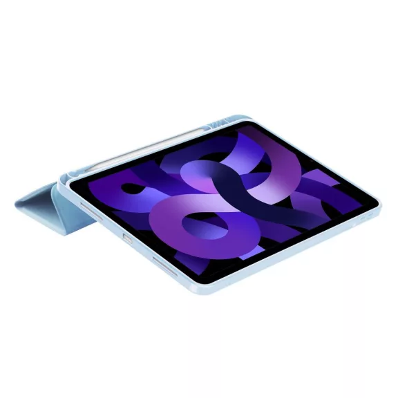 Tech-Protect Sc Pen Apple Air 11 (2024 / 2025) / iPad Air 4 / 5 (2020 / 2022) oldalra nyíló, kitámasztható mappa tok ceruza tartóval, világoskék
