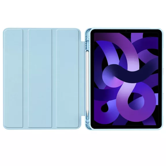 Tech-Protect Sc Pen Apple Air 11 (2024 / 2025) / iPad Air 4 / 5 (2020 / 2022) oldalra nyíló, kitámasztható mappa tok ceruza tartóval, világoskék