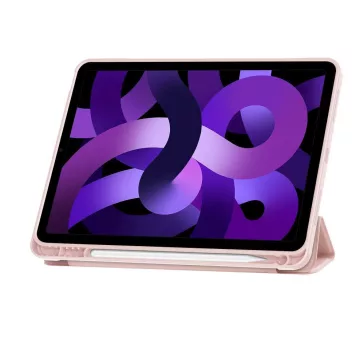   Tech-Protect Sc Pen Apple Air 11 (2024 / 2025) / iPad Air 4 / 5 (2020 / 2022) oldalra nyíló, kitámasztható mappa tok ceruza tartóval, rózsaszín