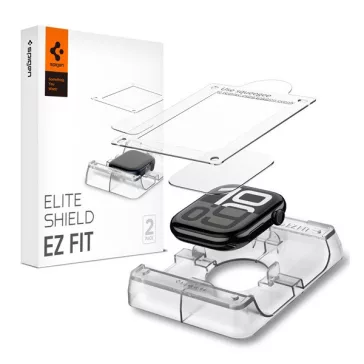   Spigen EliteShield EZ Fit Apple Watch 11 / Watch 10 42mm kijelzővédő fólia felhelyező kerettel (2db)