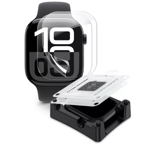 Tech-Protect Supreme Set Apple Watch 11 / Watch 10 42mm kijelzővédő fólia felhelyező kerettel (2db)