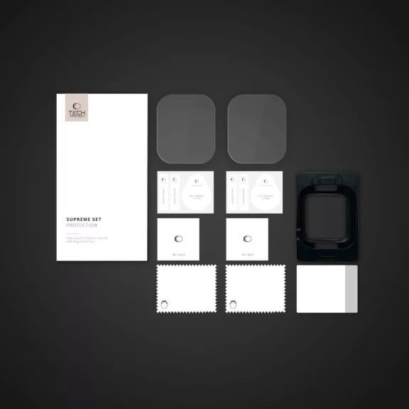 Tech-Protect Supreme Set Apple Watch 11 / Watch 10 42mm kijelzővédő fólia felhelyező kerettel (2db)