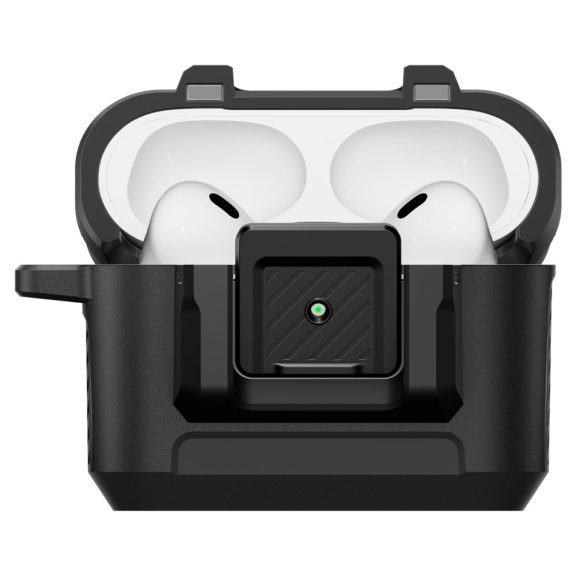 Spigen Lock Fit Apple Airpods Pro 3 fülhallgató tok, karabinerrel, matt fekete