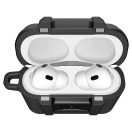 Spigen Lock Fit Apple Airpods Pro 3 fülhallgató tok, karabinerrel, matt fekete