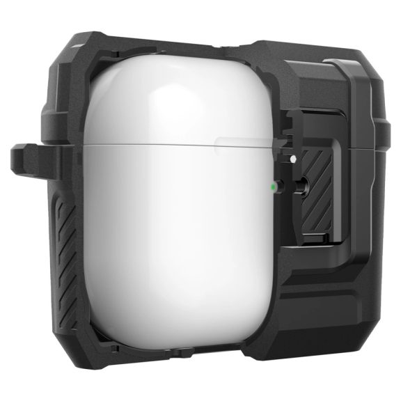 Spigen Lock Fit Apple Airpods Pro 3 fülhallgató tok, karabinerrel, matt fekete
