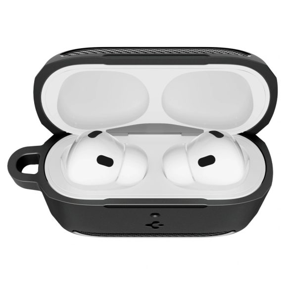Spigen Rugged Armor Apple AirPods Pro 3 tok, karabinerrel, Matte Black, fekete
