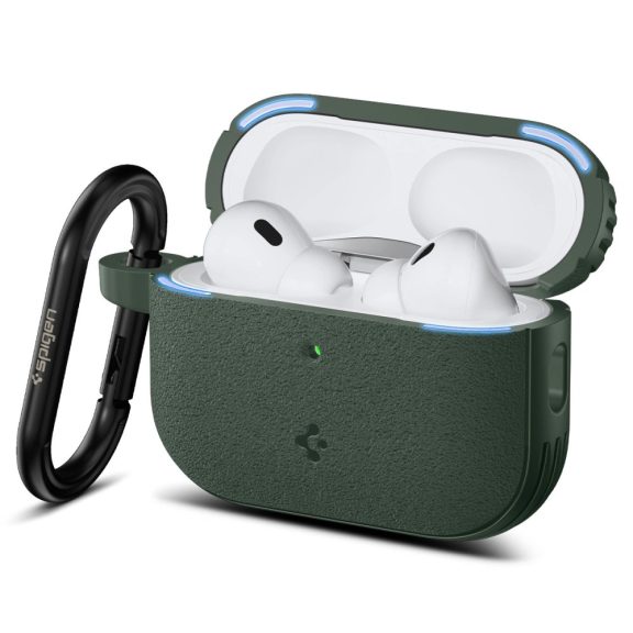 Spigen Vault Apple AirPods Pro 3 tok, karabinerrel, Midnight Green, sötétzöld