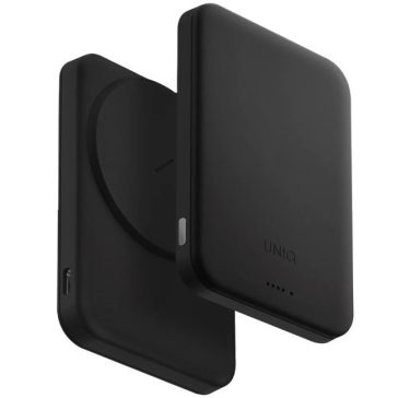   Uniq Lyden Lexa Fast Wireless USB-C PD Powerbank / külső akkumulátor, MagSafe, kompakt, 5000mAh, Dallas Black, fekete