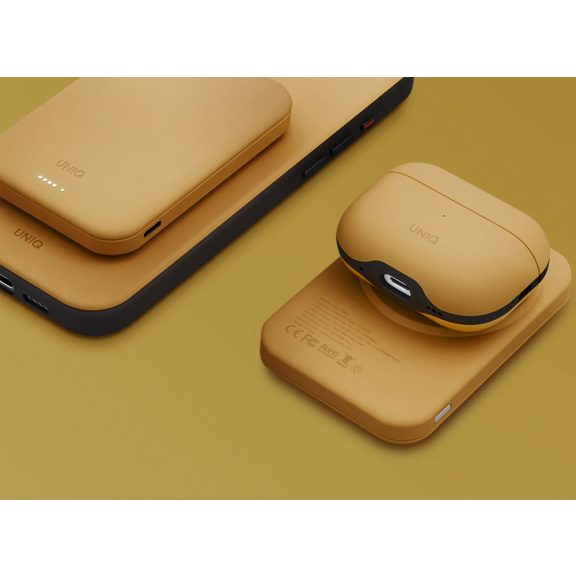 Uniq Lyden Lexa Fast Wireless USB-C PD Powerbank / külső akkumulátor, MagSafe, kompakt, 5000mAh, Dallas Black, fekete