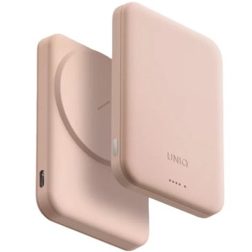   Uniq Lyden Lexa Fast Wireless USB-C PD Powerbank / külső akkumulátor, MagSafe, kompakt, 5000mAh, Blush Pink, rózsaszín