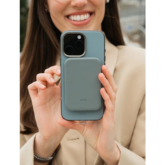 Uniq Lyden Lexa Fast Wireless USB-C PD Powerbank / külső akkumulátor, MagSafe, kompakt, 5000mAh, Caramel, barna